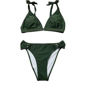 NWT High Rise Mycharmo Bikini - Forest Green - Large